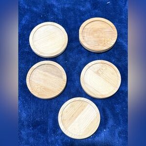 Natural Bamboo Round dishes for crafting - Set of 5